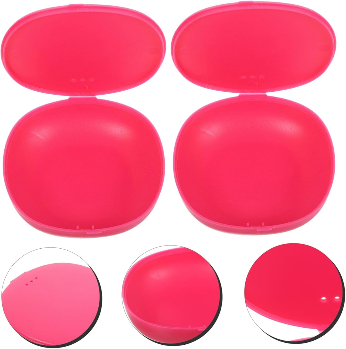 2Pcs Silicone Box for Female Items Compact Portable Pink