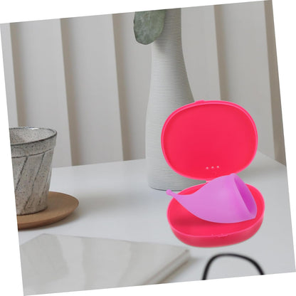 2Pcs Silicone Box for Female Items Compact Portable Pink