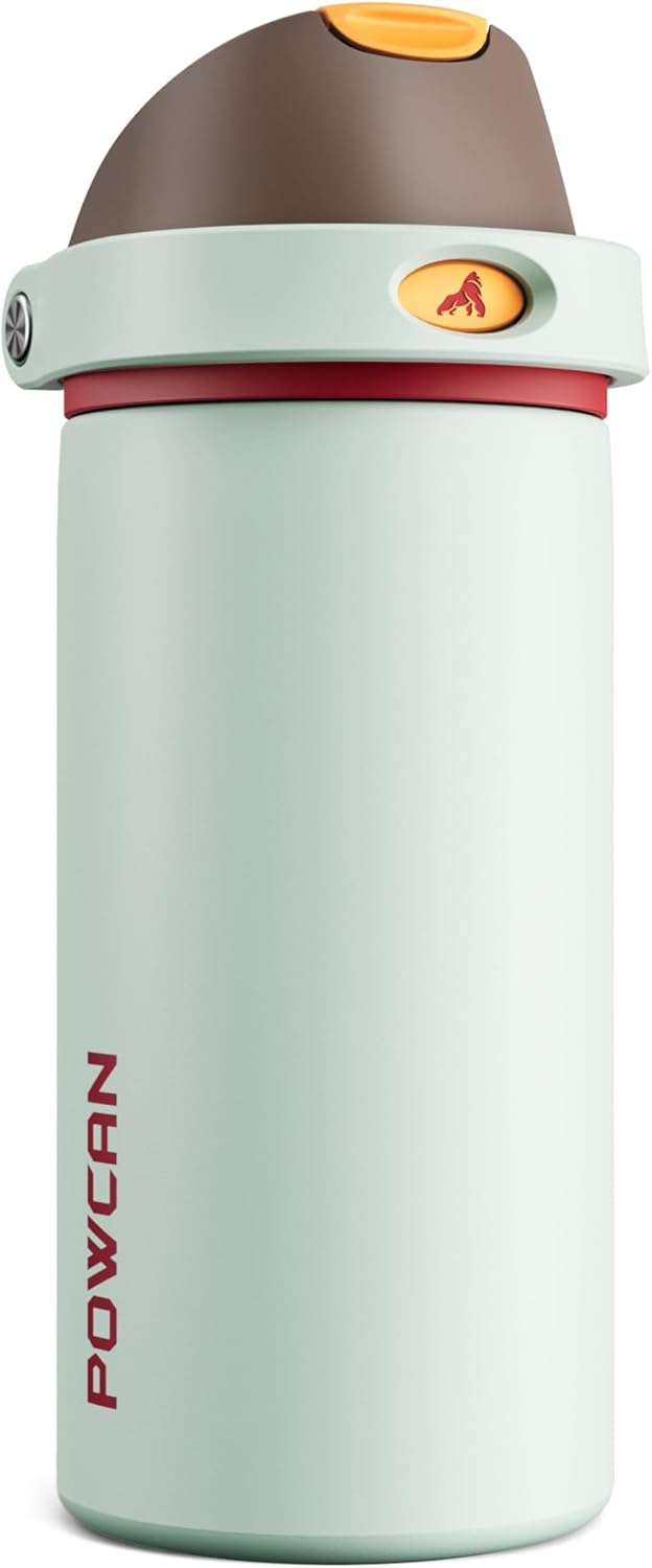 24 oz Travel Water Bottle: 2-in-1 Push-Button Spout & Quick-Flip Straw, Leakproof, Cold 24Hrs, Fits Car Cup Holder, Stainless Steel Cup for Sports, School, Commute, Camping (Mouse's Mischief) - Colors B