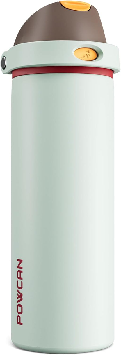 24 oz Travel Water Bottle: 2-in-1 Push-Button Spout & Quick-Flip Straw, Leakproof, Cold 24Hrs, Fits Car Cup Holder, Stainless Steel Cup for Sports, School, Commute, Camping (Mouse's Mischief) - Colors B