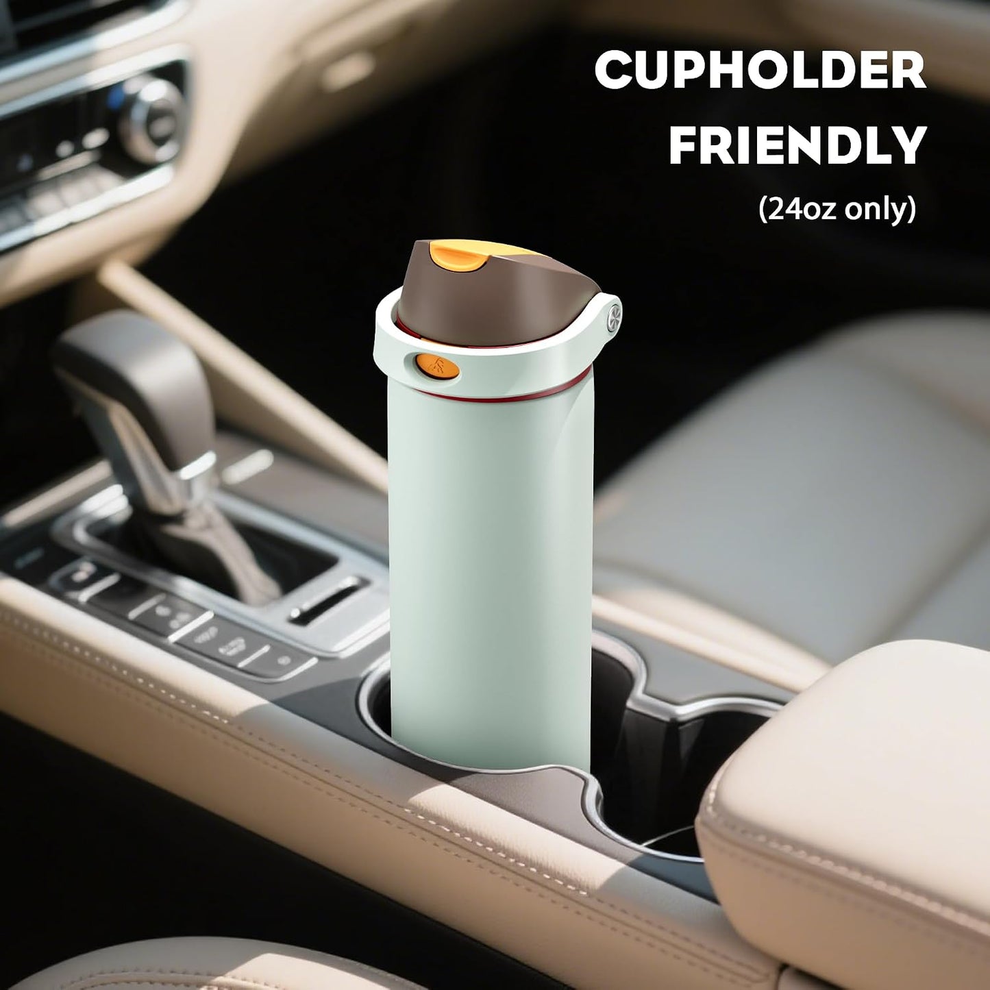 24 oz Travel Water Bottle: 2-in-1 Push-Button Spout & Quick-Flip Straw, Leakproof, Cold 24Hrs, Fits Car Cup Holder, Stainless Steel Cup for Sports, School, Commute, Camping (Mouse's Mischief) - Colors B