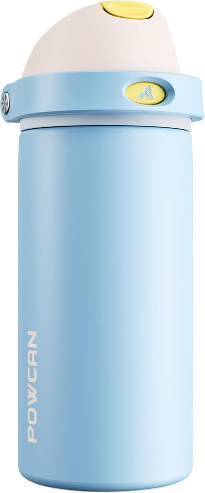 24 oz Travel Water Bottle: 2-in-1 Push-Button Spout & Quick-Flip Straw, Leakproof, Cold 24Hrs, Fits Car Cup Holder, Stainless Steel Cup for Sports, School, Commute, Camping (Mouse's Mischief) - Colors B