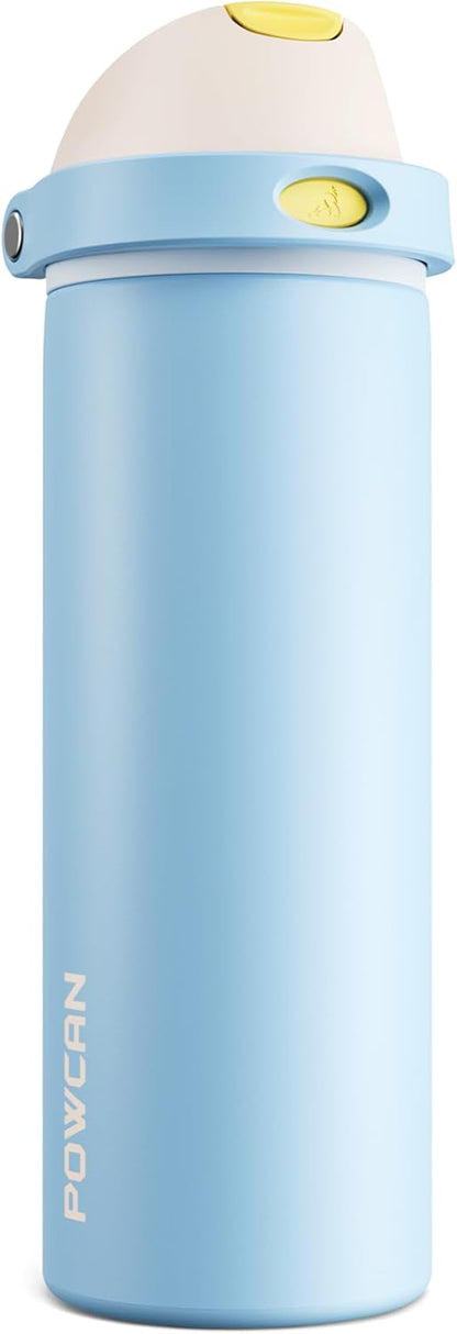 24 oz Travel Water Bottle: 2-in-1 Push-Button Spout & Quick-Flip Straw, Leakproof, Cold 24Hrs, Fits Car Cup Holder, Stainless Steel Cup for Sports, School, Commute, Camping (Mouse's Mischief) - Colors B