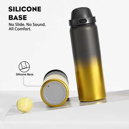 24 oz Travel Water Bottle: 2-in-1 Push-Button Spout & Quick-Flip Straw, Leakproof, Cold 24Hrs, Fits Car Cup Holder, Stainless Steel Cup for Sports, School, Commute, Camping (Mouse's Mischief) - Colors B