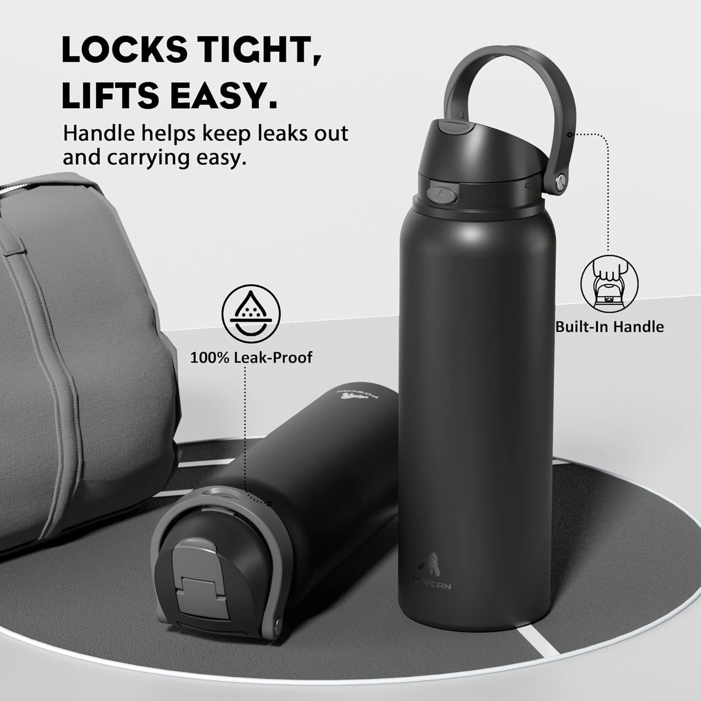 24 oz Travel Water Bottle: 2-in-1 Push-Button Spout & Quick-Flip Straw, Leakproof, Cold 24Hrs, Fits Car Cup Holder, Stainless Steel Cup for Sports, School, Commute, Camping (Mouse's Mischief) - Colors B