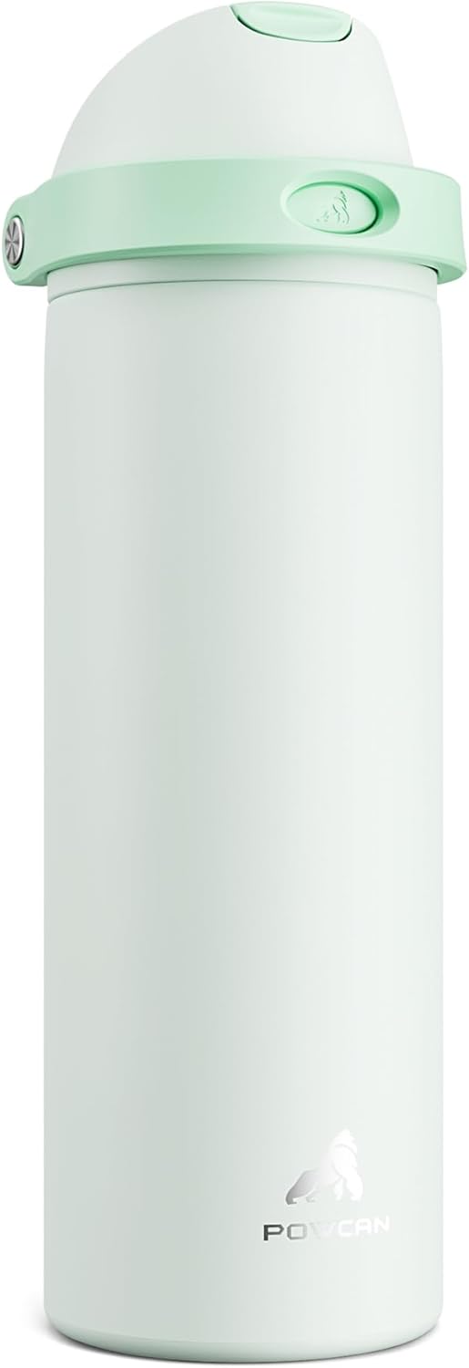 24 oz Travel Water Bottle: 2-in-1 Push-Button Spout & Quick-Flip Straw, Leakproof, Cold 24Hrs, Fits Car Cup Holder, Stainless Steel Cup for Sports, School, Commute, Camping (Mouse's Mischief) - Colors B