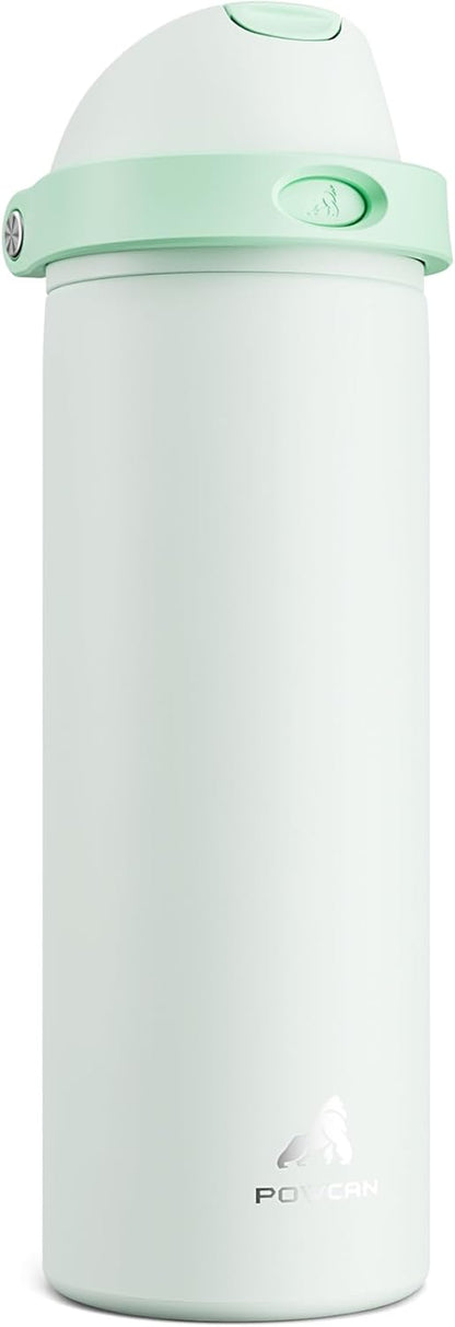 24 oz Travel Water Bottle: 2-in-1 Push-Button Spout & Quick-Flip Straw, Leakproof, Cold 24Hrs, Fits Car Cup Holder, Stainless Steel Cup for Sports, School, Commute, Camping (Mouse's Mischief) - Colors B