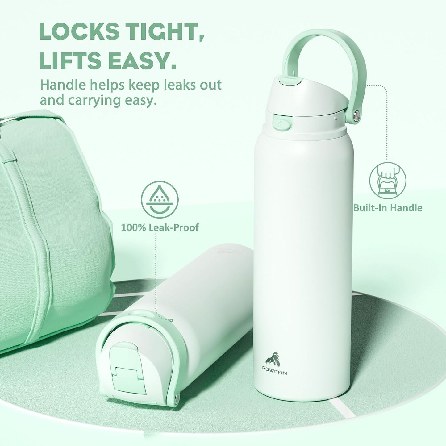 24 oz Travel Water Bottle: 2-in-1 Push-Button Spout & Quick-Flip Straw, Leakproof, Cold 24Hrs, Fits Car Cup Holder, Stainless Steel Cup for Sports, School, Commute, Camping (Mouse's Mischief) - Colors B