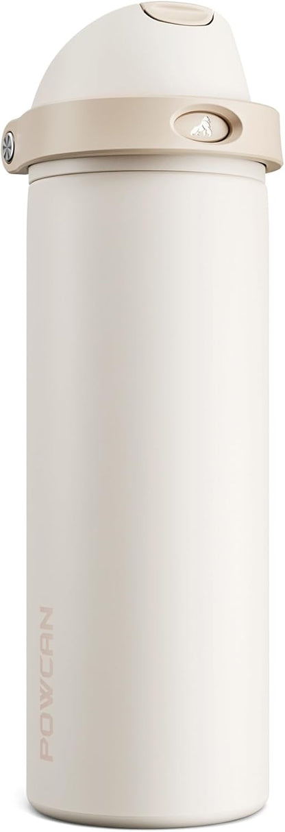 24 oz Travel Water Bottle: 2-in-1 Push-Button Spout & Quick-Flip Straw, Leakproof, Cold 24Hrs, Fits Car Cup Holder, Stainless Steel Cup for Sports, School, Commute, Camping (Mouse's Mischief) - Colors B