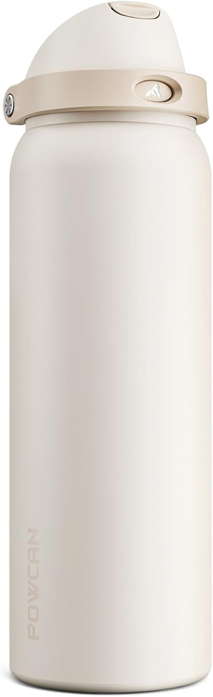 24 oz Travel Water Bottle: 2-in-1 Push-Button Spout & Quick-Flip Straw, Leakproof, Cold 24Hrs, Fits Car Cup Holder, Stainless Steel Cup for Sports, School, Commute, Camping (Mouse's Mischief) - Colors B