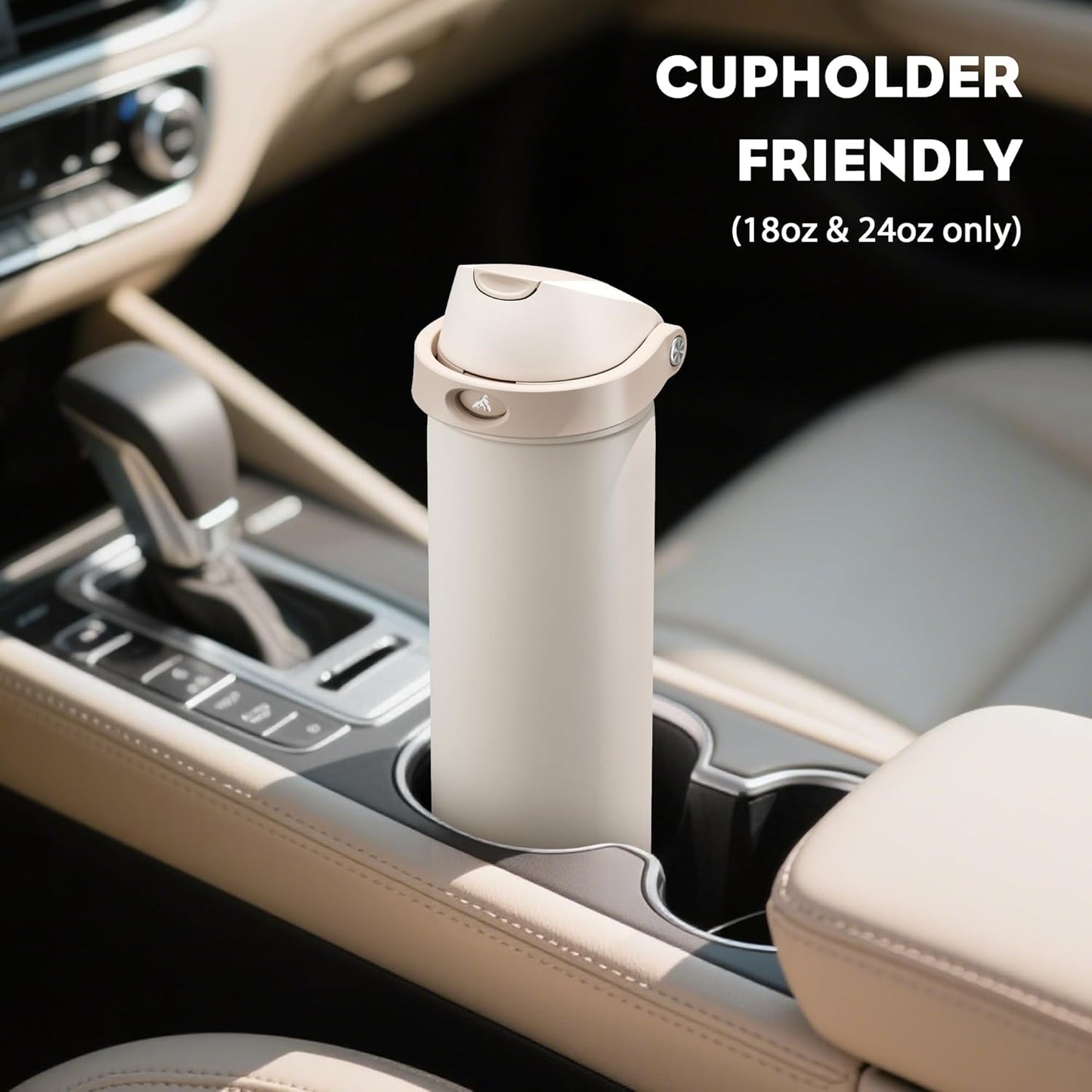 24 oz Travel Water Bottle: 2-in-1 Push-Button Spout & Quick-Flip Straw, Leakproof, Cold 24Hrs, Fits Car Cup Holder, Stainless Steel Cup for Sports, School, Commute, Camping (Mouse's Mischief) - Colors B