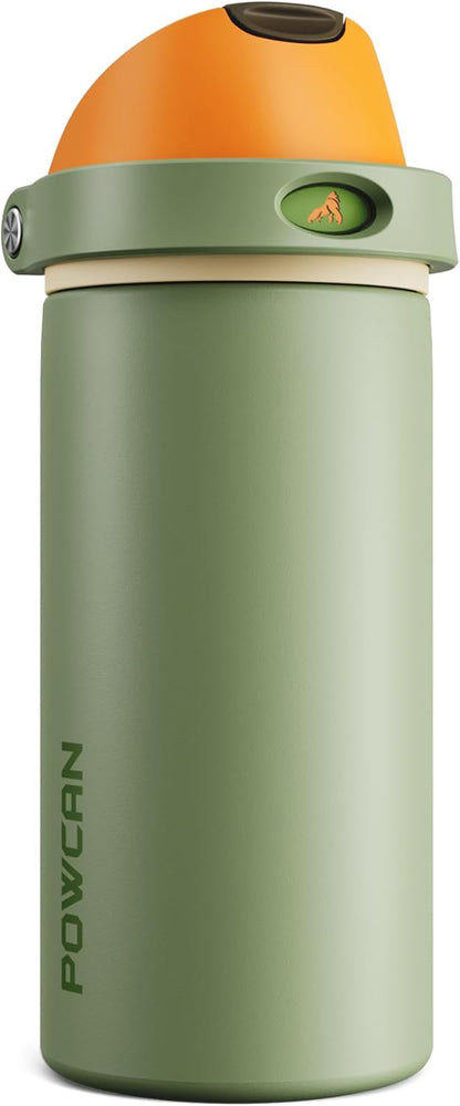 24 oz Travel Water Bottle: 2-in-1 Push-Button Spout & Quick-Flip Straw, Leakproof, Cold 24Hrs, Fits Car Cup Holder, Stainless Steel Cup for Sports, School, Commute, Camping (Mouse's Mischief) - Colors B