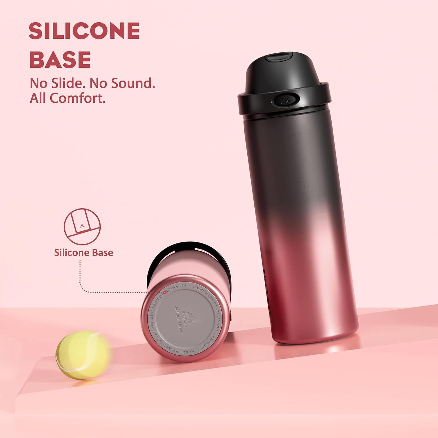 24 oz Travel Water Bottle: 2-in-1 Push-Button Spout & Quick-Flip Straw, Leakproof, Cold 24Hrs, Fits Car Cup Holder, Stainless Steel Cup for Sports, School, Commute, Camping (Mouse's Mischief) - Colors B