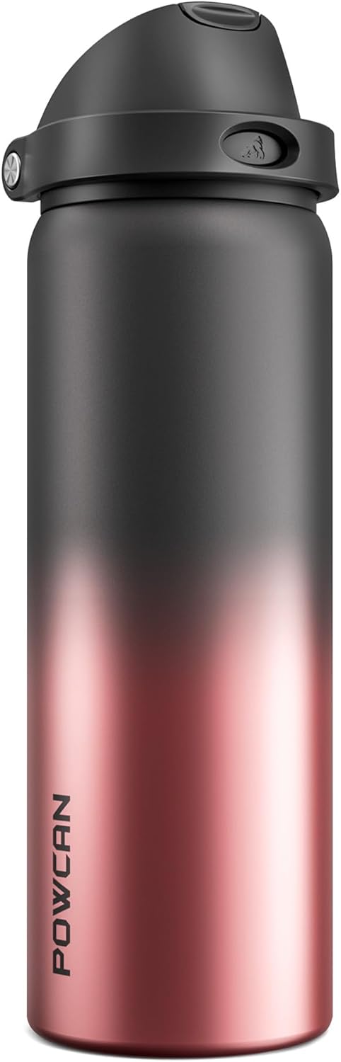 24 oz Travel Water Bottle: 2-in-1 Push-Button Spout & Quick-Flip Straw, Leakproof, Cold 24Hrs, Fits Car Cup Holder, Stainless Steel Cup for Sports, School, Commute, Camping (Mouse's Mischief) - Colors B