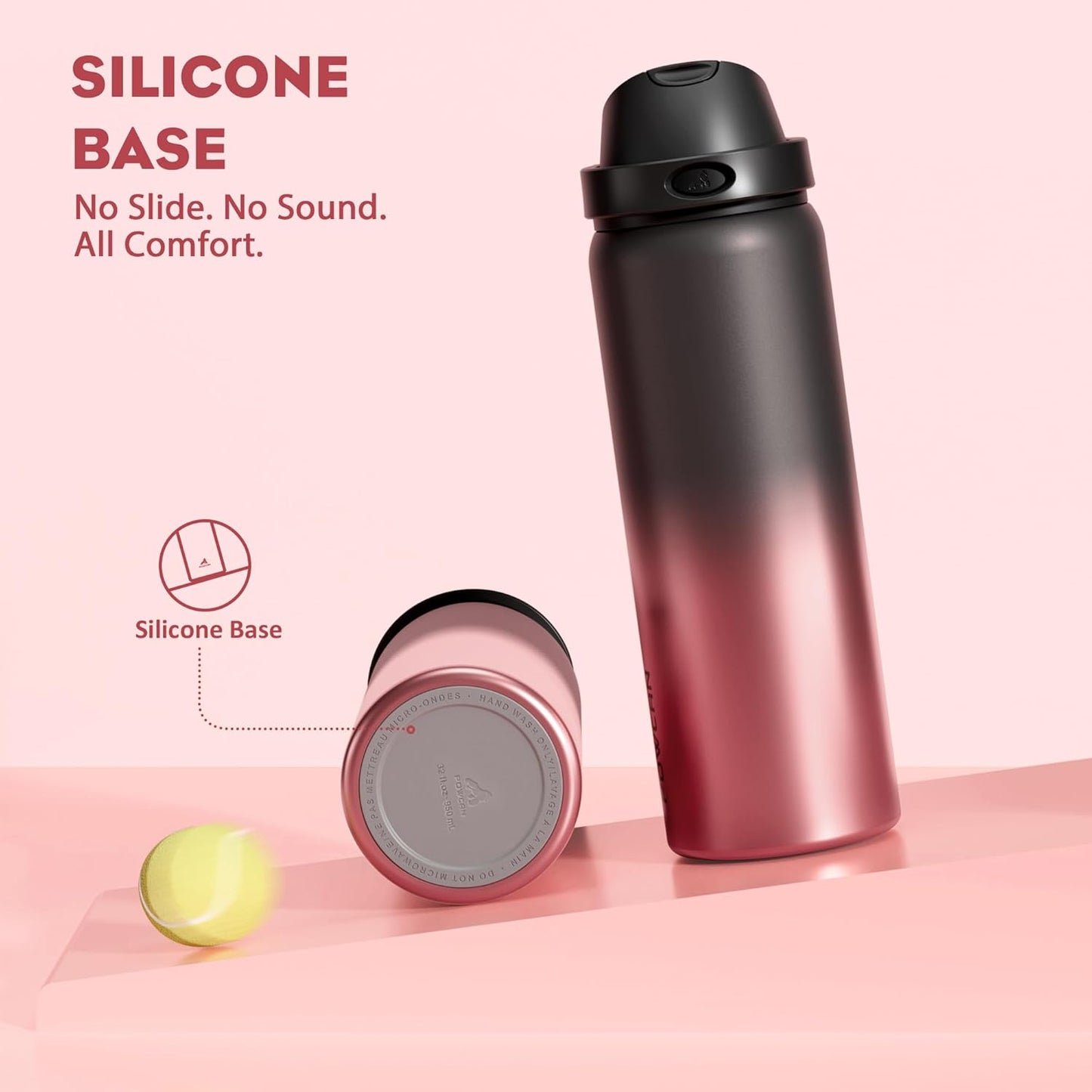 24 oz Travel Water Bottle: 2-in-1 Push-Button Spout & Quick-Flip Straw, Leakproof, Cold 24Hrs, Fits Car Cup Holder, Stainless Steel Cup for Sports, School, Commute, Camping (Mouse's Mischief) - Colors B