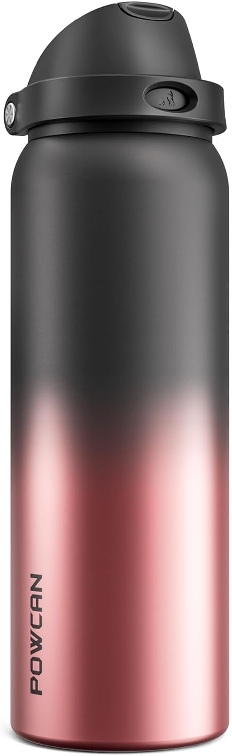 24 oz Travel Water Bottle: 2-in-1 Push-Button Spout & Quick-Flip Straw, Leakproof, Cold 24Hrs, Fits Car Cup Holder, Stainless Steel Cup for Sports, School, Commute, Camping (Mouse's Mischief) - Colors B