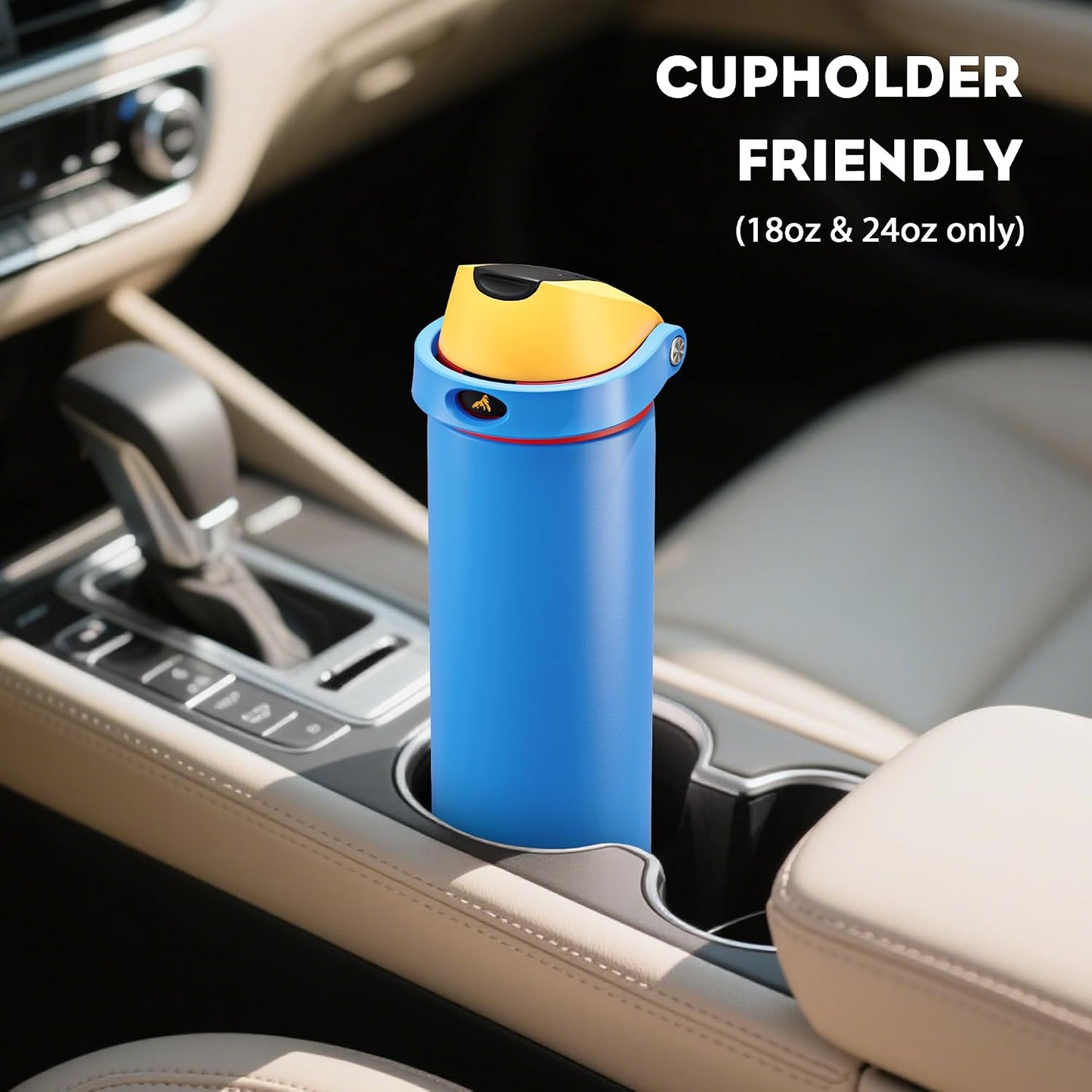 24 oz Travel Water Bottle: 2-in-1 Push-Button Spout & Quick-Flip Straw, Leakproof, Cold 24Hrs, Fits Car Cup Holder, Stainless Steel Cup for Sports, School, Commute, Camping (Mouse's Mischief) - Colors B