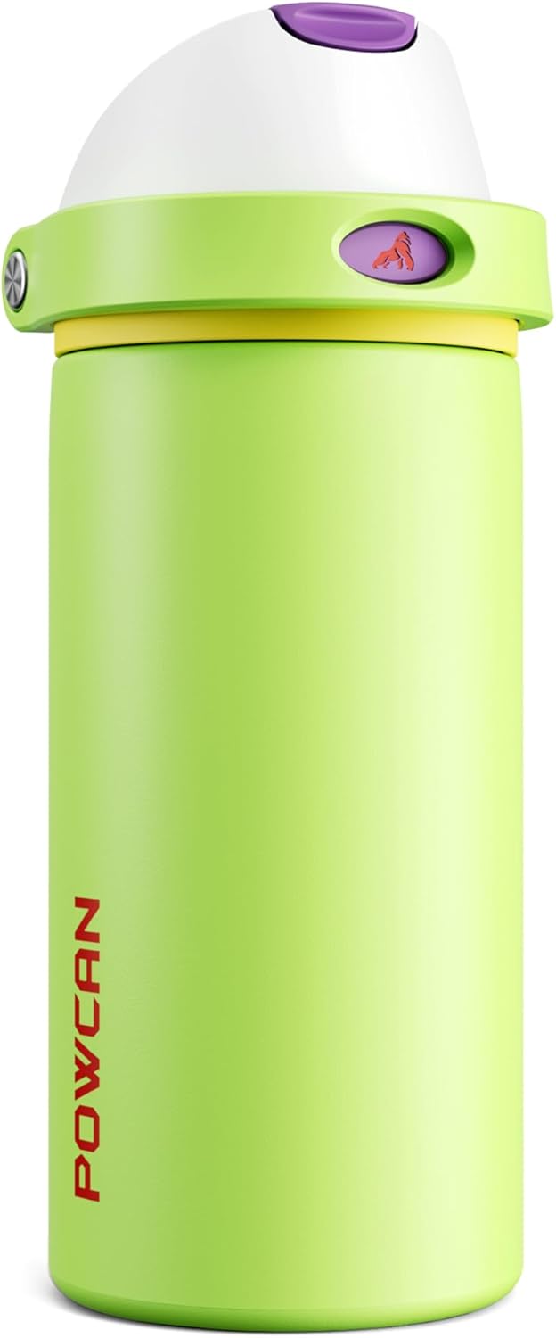 24 oz Travel Water Bottle: 2-in-1 Push-Button Spout & Quick-Flip Straw, Leakproof, Cold 24Hrs, Fits Car Cup Holder, Stainless Steel Cup for Sports, School, Commute, Camping (Mouse's Mischief) - Colors B
