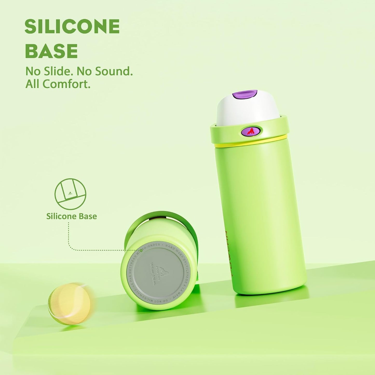 24 oz Travel Water Bottle: 2-in-1 Push-Button Spout & Quick-Flip Straw, Leakproof, Cold 24Hrs, Fits Car Cup Holder, Stainless Steel Cup for Sports, School, Commute, Camping (Mouse's Mischief) - Colors B