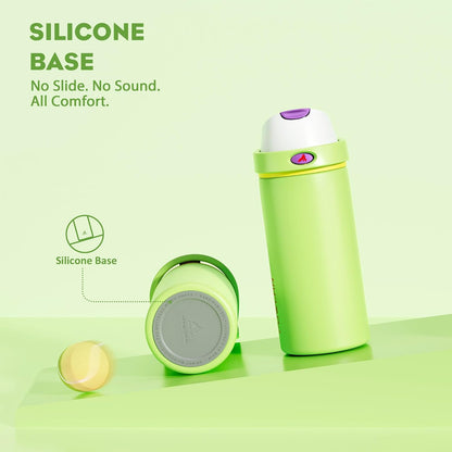 24 oz Travel Water Bottle: 2-in-1 Push-Button Spout & Quick-Flip Straw, Leakproof, Cold 24Hrs, Fits Car Cup Holder, Stainless Steel Cup for Sports, School, Commute, Camping (Mouse's Mischief) - Colors B