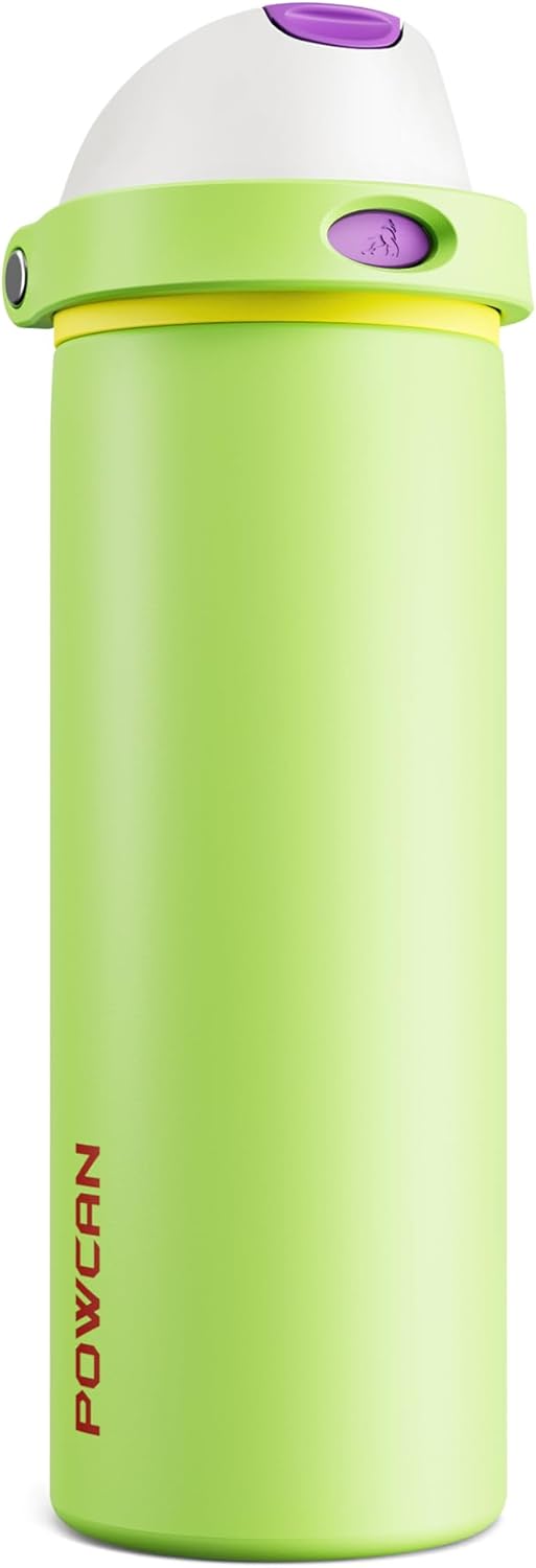 24 oz Travel Water Bottle: 2-in-1 Push-Button Spout & Quick-Flip Straw, Leakproof, Cold 24Hrs, Fits Car Cup Holder, Stainless Steel Cup for Sports, School, Commute, Camping (Mouse's Mischief) - Colors B