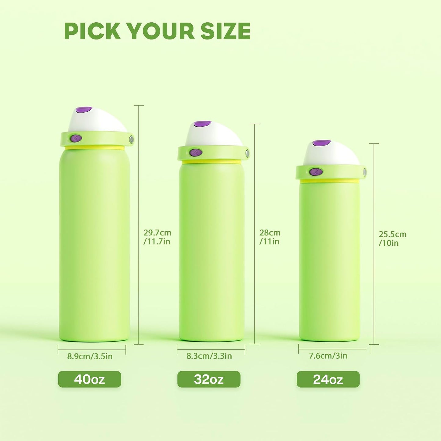 24 oz Travel Water Bottle: 2-in-1 Push-Button Spout & Quick-Flip Straw, Leakproof, Cold 24Hrs, Fits Car Cup Holder, Stainless Steel Cup for Sports, School, Commute, Camping (Mouse's Mischief) - Colors B