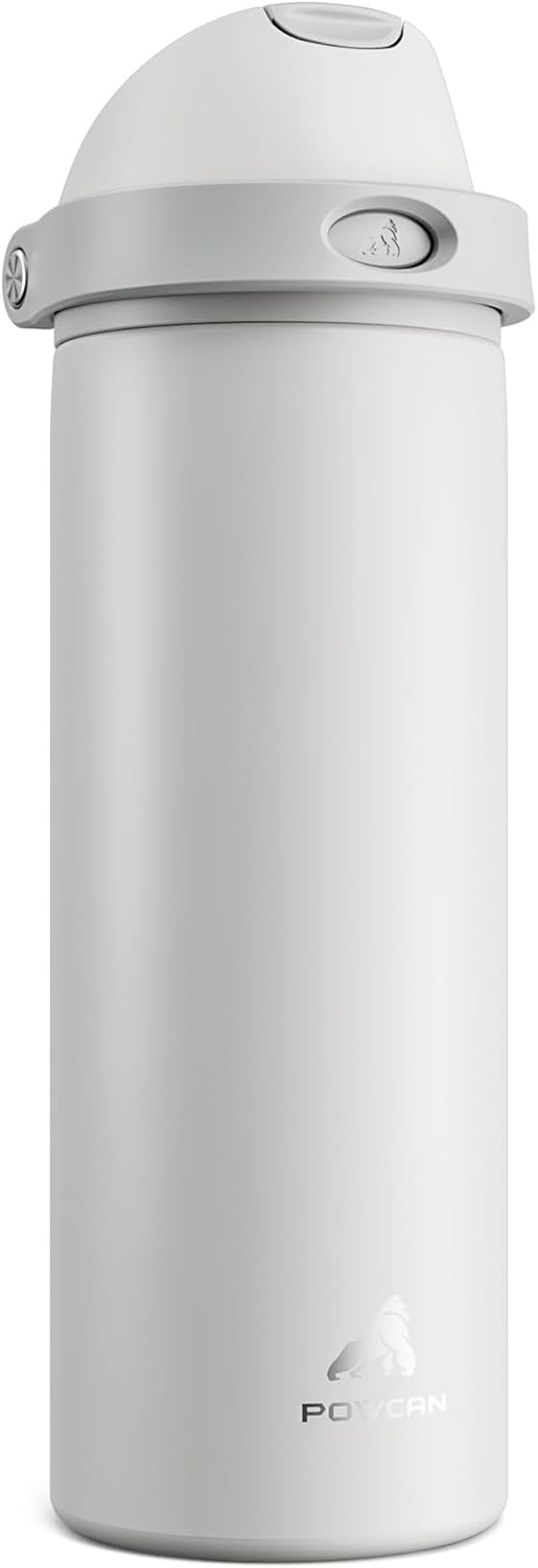 24 oz Travel Water Bottle: 2-in-1 Push-Button Spout & Quick-Flip Straw, Leakproof, Cold 24Hrs, Fits Car Cup Holder, Stainless Steel Cup for Sports, School, Commute, Camping (Mouse's Mischief) - Colors B