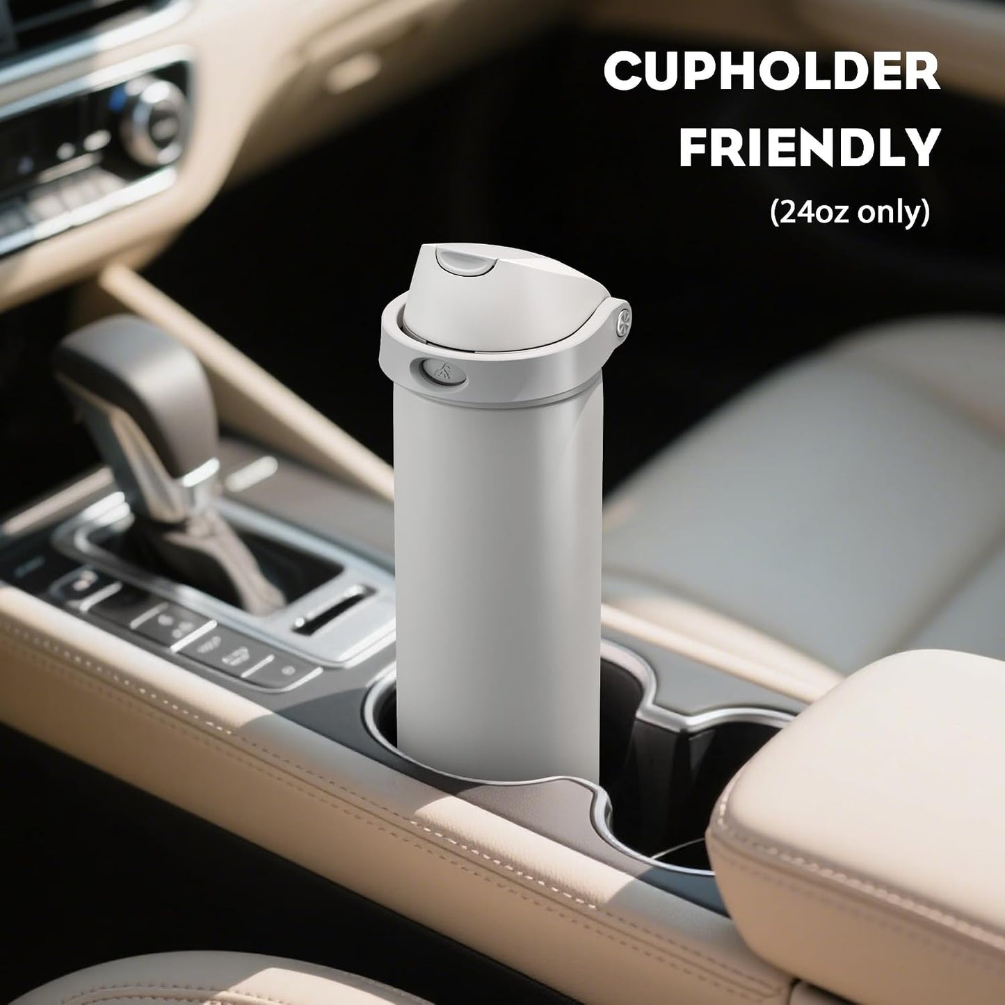 24 oz Travel Water Bottle: 2-in-1 Push-Button Spout & Quick-Flip Straw, Leakproof, Cold 24Hrs, Fits Car Cup Holder, Stainless Steel Cup for Sports, School, Commute, Camping (Mouse's Mischief) - Colors B