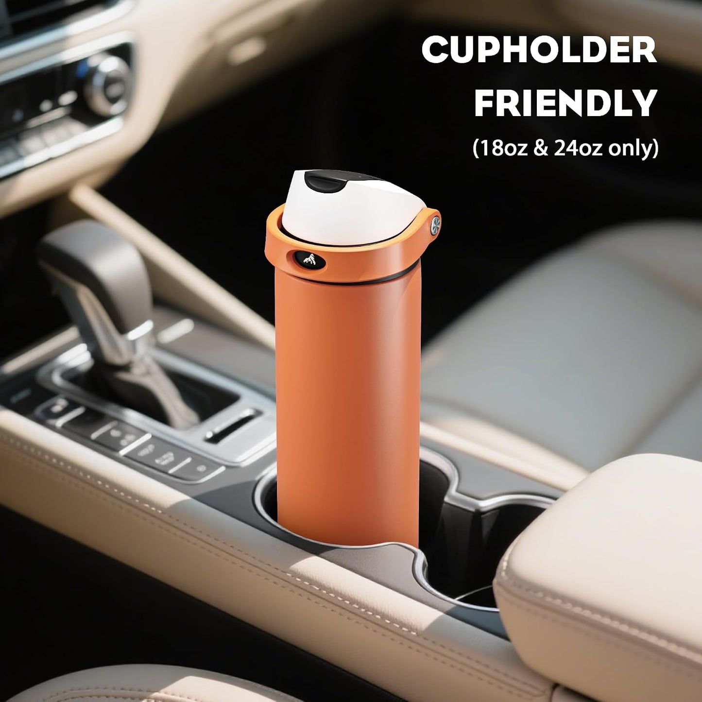 24 oz Travel Water Bottle: 2-in-1 Push-Button Spout & Quick-Flip Straw, Leakproof, Cold 24Hrs, Fits Car Cup Holder, Stainless Steel Cup for Sports, School, Commute, Camping (Mouse's Mischief) - Colors B