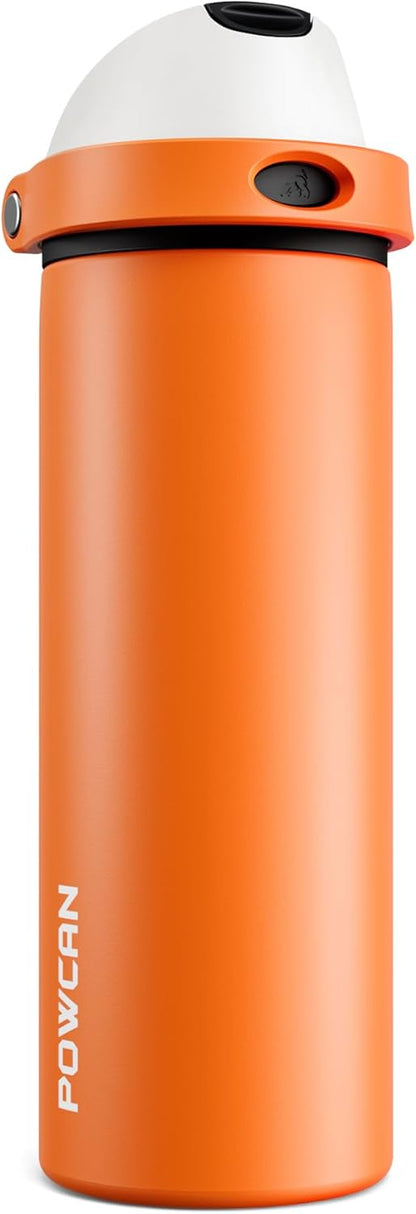 24 oz Travel Water Bottle: 2-in-1 Push-Button Spout & Quick-Flip Straw, Leakproof, Cold 24Hrs, Fits Car Cup Holder, Stainless Steel Cup for Sports, School, Commute, Camping (Mouse's Mischief) - Colors B