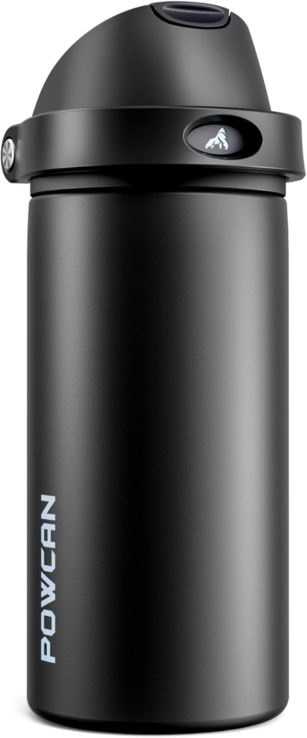 24 oz Travel Water Bottle: 2-in-1 Push-Button Spout & Quick-Flip Straw, Leakproof, Cold 24Hrs, Fits Car Cup Holder, Stainless Steel Cup for Sports, School, Commute, Camping (Mouse's Mischief) - Colors B