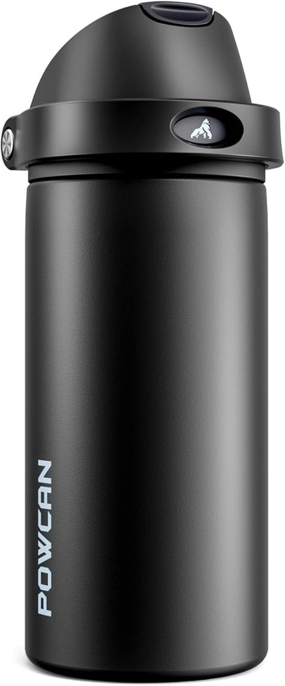 24 oz Travel Water Bottle: 2-in-1 Push-Button Spout & Quick-Flip Straw, Leakproof, Cold 24Hrs, Fits Car Cup Holder, Stainless Steel Cup for Sports, School, Commute, Camping (Mouse's Mischief) - Colors B