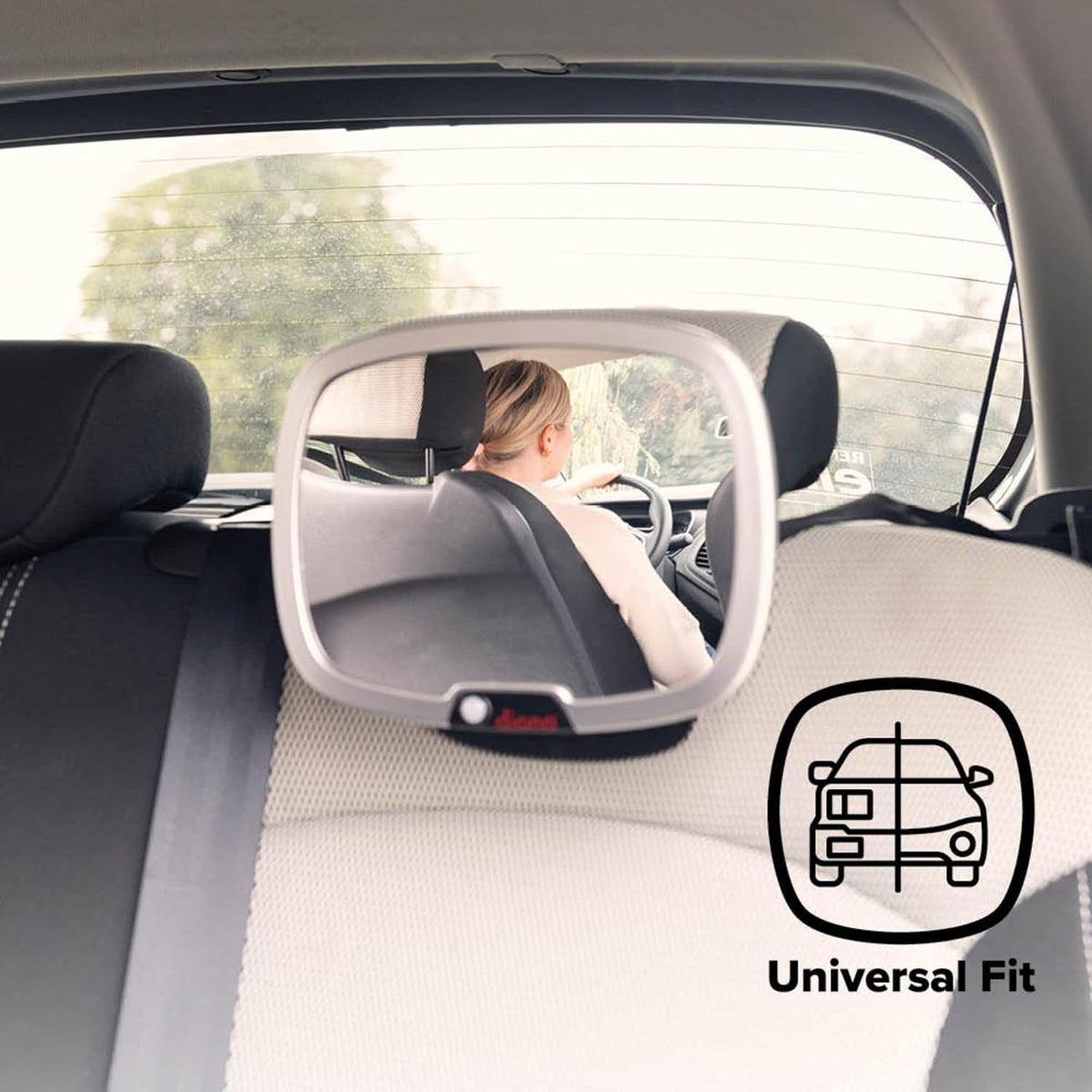 Easy View Plus Baby Car Mirror with Light, Safety Car Seat Mirror for Rear Facing Infant with 360 Rotation, LED Night Light, Wide Crystal Clear View, Shatterproof, Crash Tested
