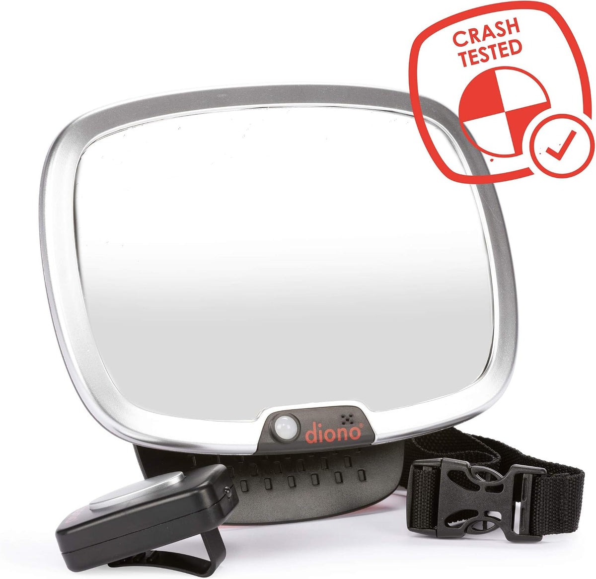Easy View Plus Baby Car Mirror with Light, Safety Car Seat Mirror for Rear Facing Infant with 360 Rotation, LED Night Light, Wide Crystal Clear View, Shatterproof, Crash Tested