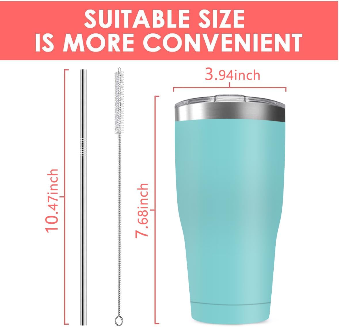 6 Pack 30oz Stainless Steel Tumblers Bulk Reusable Travel Mugs with Lid, Double Wall Powder Coated Coffe Cup for Home, Office, Outdoor Suitable for Vehicle Cup Holders