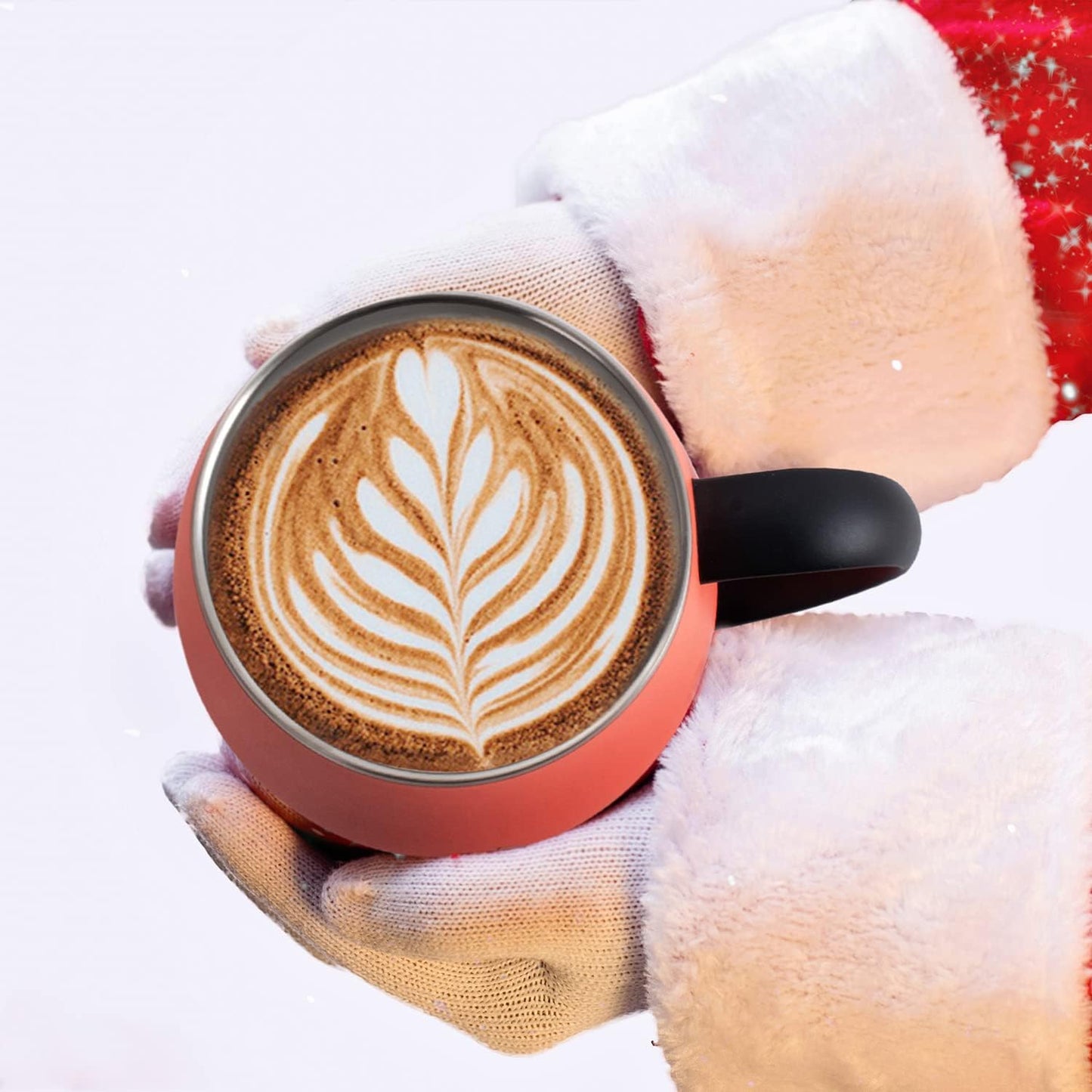 16 oz Insulated Coffee Mug with Handle and Lid, Double Wall Stainless Steel Vacuum Thermal Coffee Mug, Travel Coffee Cup Thermal Cup for Home and Office, Eggshell Blue