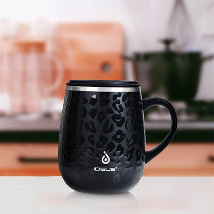 16 oz Insulated Coffee Mug with Handle and Lid, Double Wall Stainless Steel Vacuum Thermal Coffee Mug, Travel Coffee Cup Thermal Cup for Home and Office, Eggshell Blue