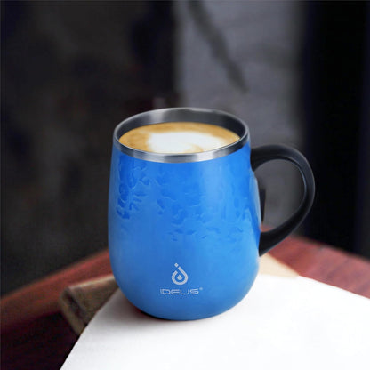 16 oz Insulated Coffee Mug with Handle and Lid, Double Wall Stainless Steel Vacuum Thermal Coffee Mug, Travel Coffee Cup Thermal Cup for Home and Office, Eggshell Blue