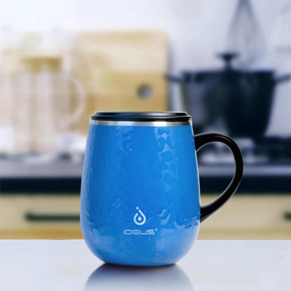 16 oz Insulated Coffee Mug with Handle and Lid, Double Wall Stainless Steel Vacuum Thermal Coffee Mug, Travel Coffee Cup Thermal Cup for Home and Office, Eggshell Blue