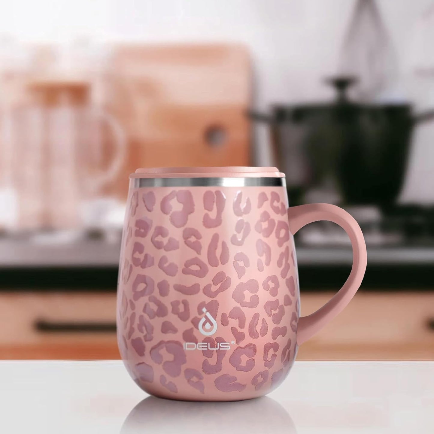 16 oz Insulated Coffee Mug with Handle and Lid, Double Wall Stainless Steel Vacuum Thermal Coffee Mug, Travel Coffee Cup Thermal Cup for Home and Office, Eggshell Blue