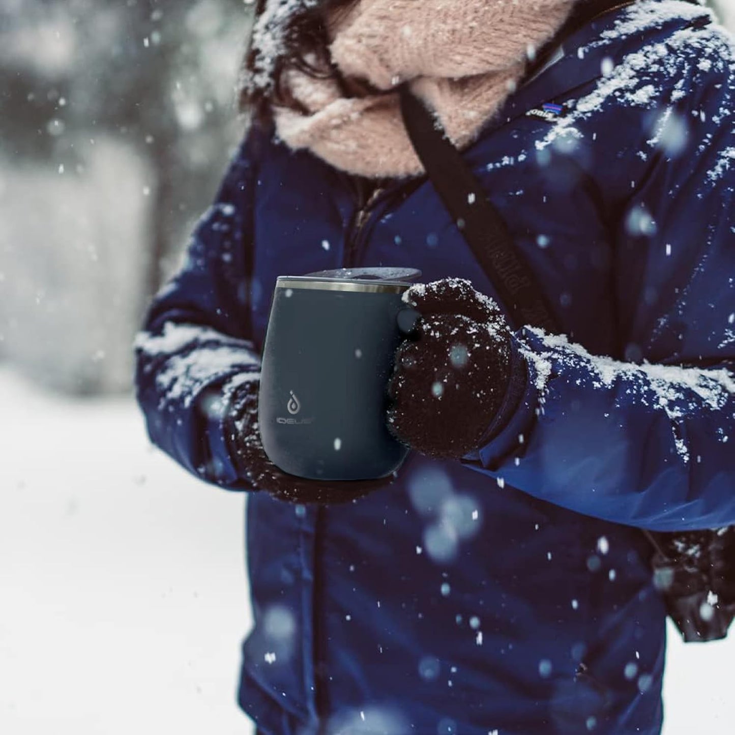16 oz Insulated Coffee Mug with Handle and Lid, Double Wall Stainless Steel Vacuum Thermal Coffee Mug, Travel Coffee Cup Thermal Cup for Home and Office, Eggshell Blue