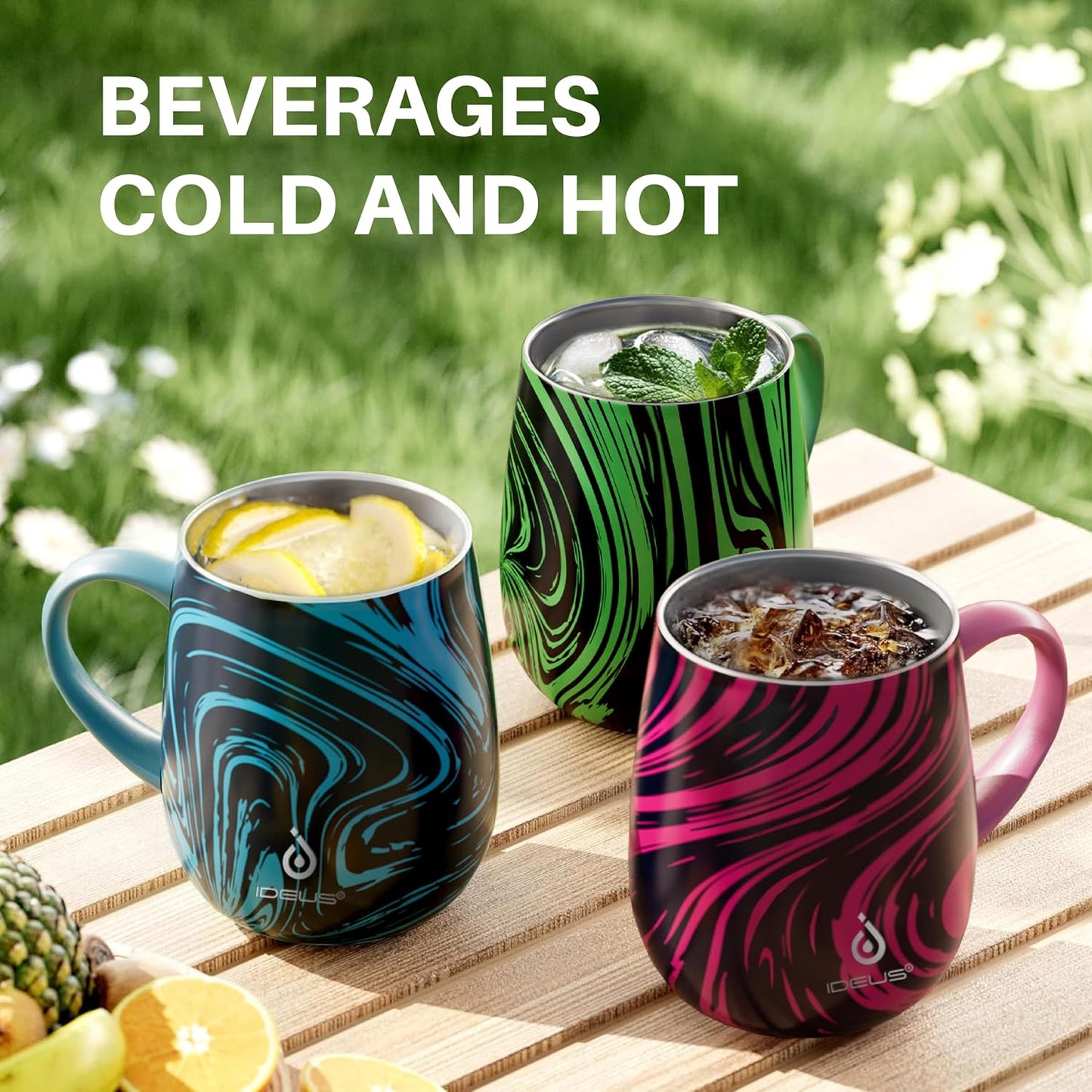16 oz Insulated Coffee Mug with Handle and Lid, Double Wall Stainless Steel Vacuum Thermal Coffee Mug, Travel Coffee Cup Thermal Cup for Home and Office, Eggshell Blue