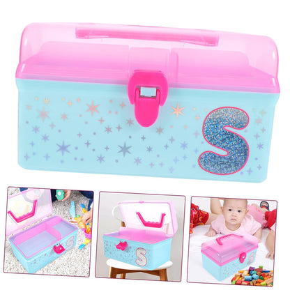 Handheld Toy Storage Box with Lid and Handle, PP Organizer