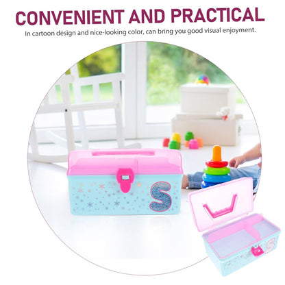 Handheld Toy Storage Box with Lid and Handle, PP Organizer