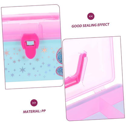 Handheld Toy Storage Box with Lid and Handle, PP Organizer