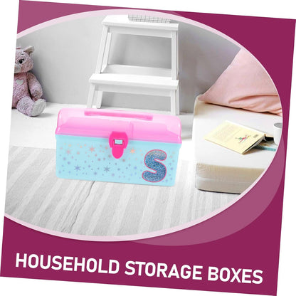 Handheld Toy Storage Box with Lid and Handle, PP Organizer