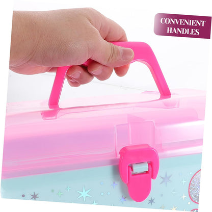 Handheld Toy Storage Box with Lid and Handle, PP Organizer