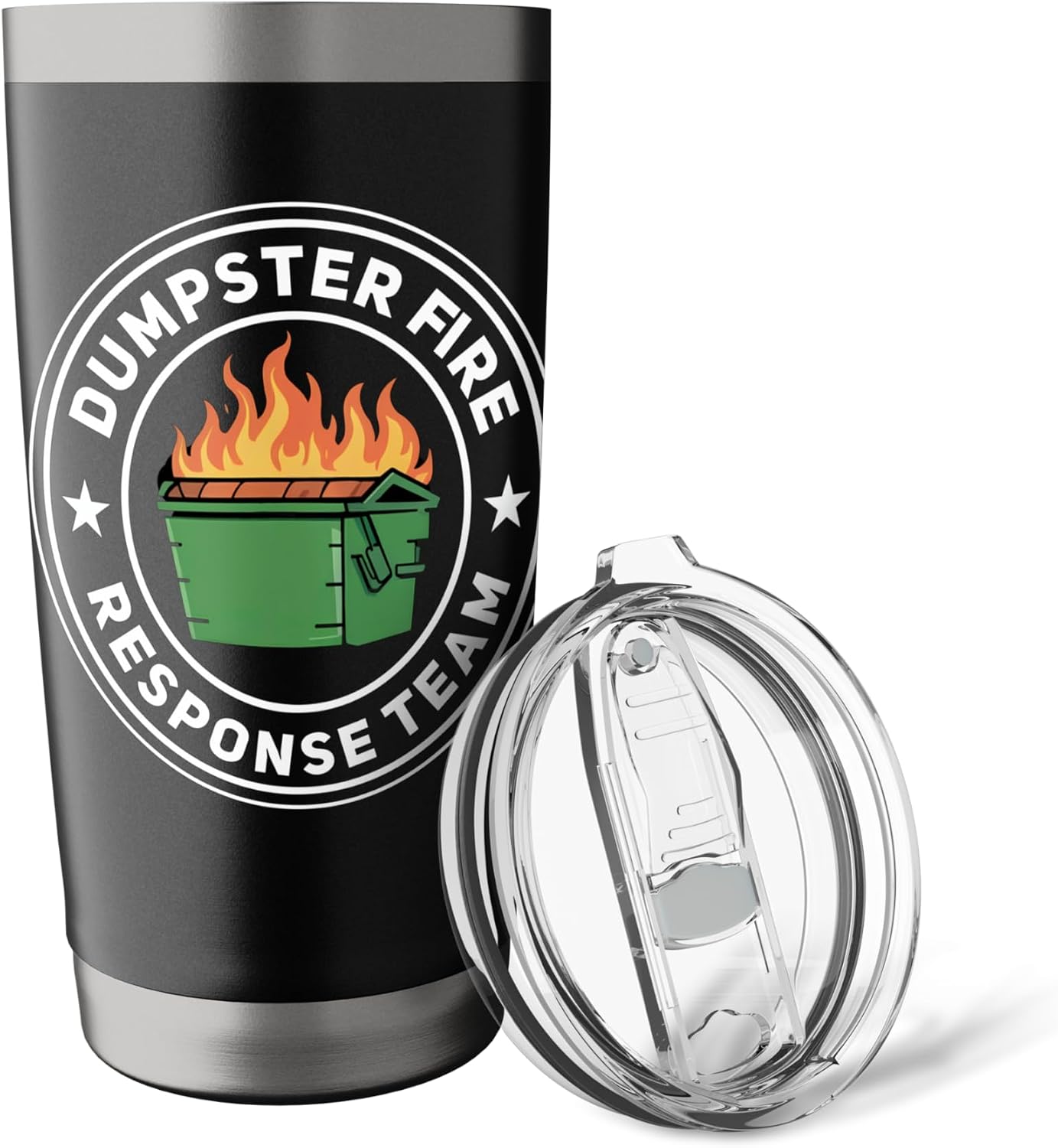 Dumpster Fire Response Team Funny Work Workplace Job Meme Stainless Steel Insulated Tumbler