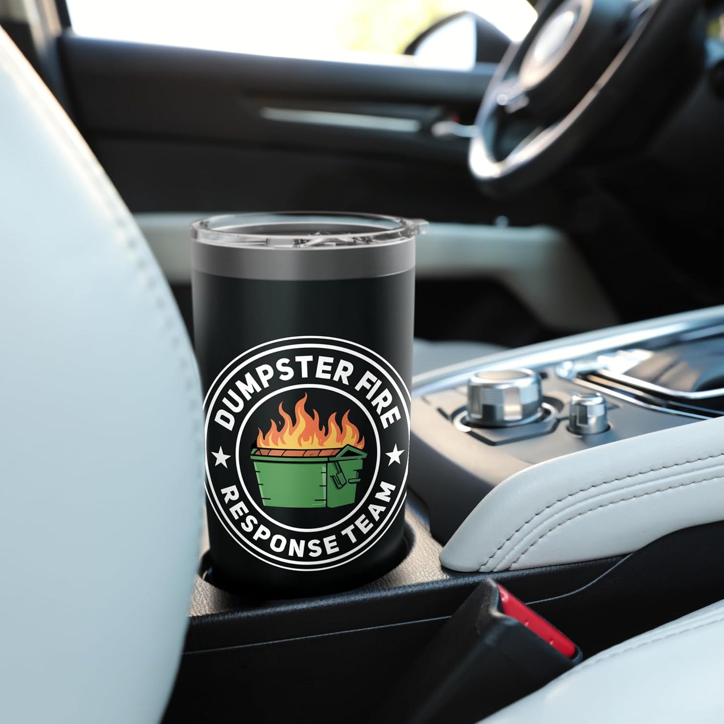 Dumpster Fire Response Team Funny Work Workplace Job Meme Stainless Steel Insulated Tumbler