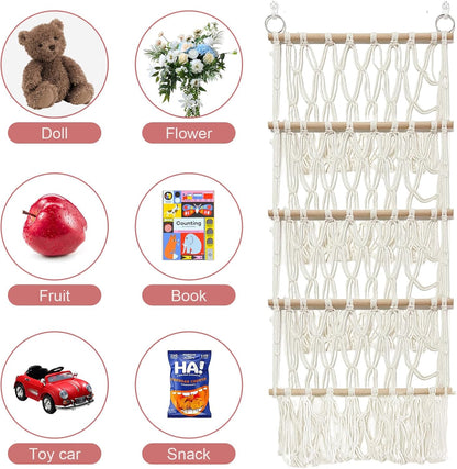 Stuffed Animal Net or Hammock Corner Plush Toy Storage Organizer 4 Layer